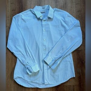 Blue striped Express Fitted Dress Shirt - Men’s XL 17-17 1/2